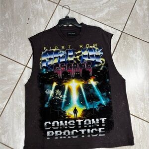 Constant Practice Graphic Black Sleeveless Shirt
